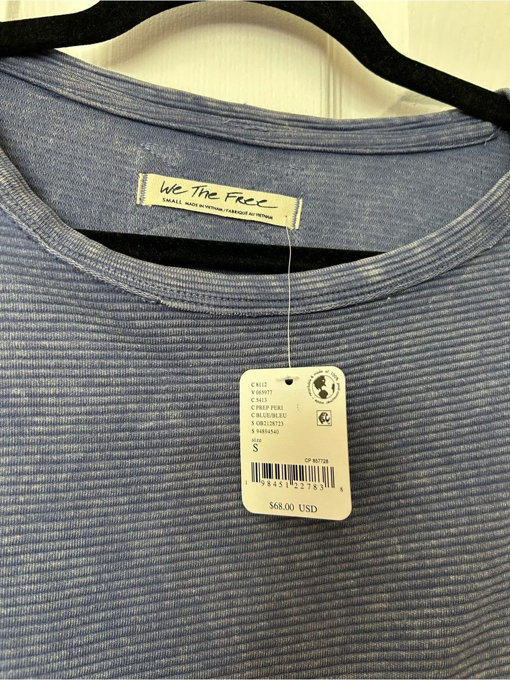 NWT Free People We the Free Total Eclipse Tee - Prep Peri - Picture 4 of 5